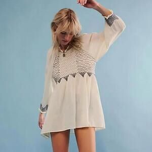 288 Free People What A Feeling Boho Tunic Dress (Size L, EUC)